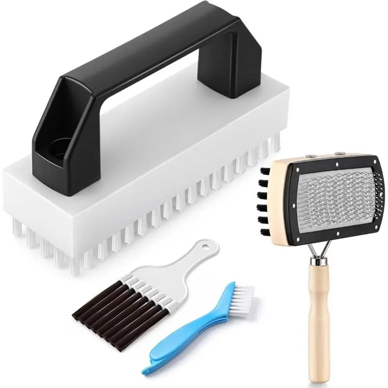 DTA4-AC Fin Comb Straightener & AC Coil Cleaner Brush Kit, Double-Sided Coil Brush, Stiff Bristle Cleaner, Straightening