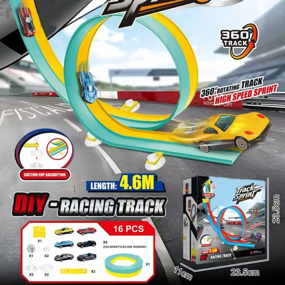 Montage Flexible Rennstrecke Spielzeug Biegsame Tragbare Rennstrecke Auto Spielzeug Blaue Farbe DIY Schwerkraft Angetrieben Rennstrecke Auto Spielzeug