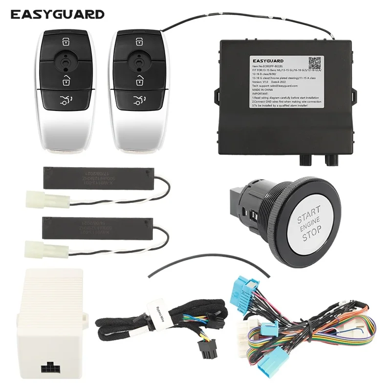 EASYGUARD PKE starter jarak jauh tanpa kunci go sistem Cocok Untuk Benz 06-11 ML 06-08 GL 07-17 R Kelas 06-13 S kelas dengan tombol mulai