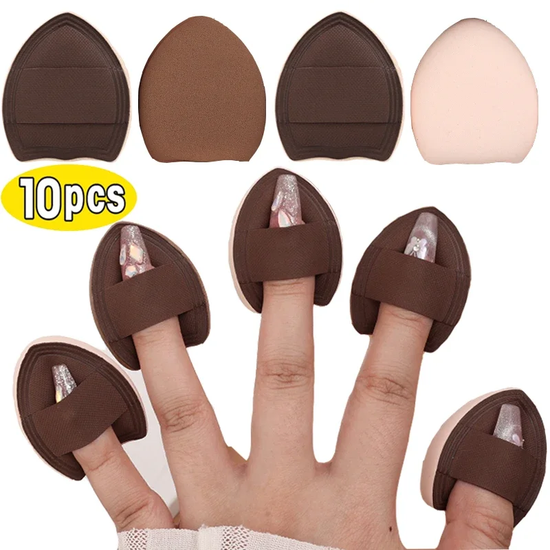 portable Mini Finger Makeup Sponge Puff Soft Air Cushion Concealer Foundation Detail Cosmetic Puff Set Professional Beauty Tools