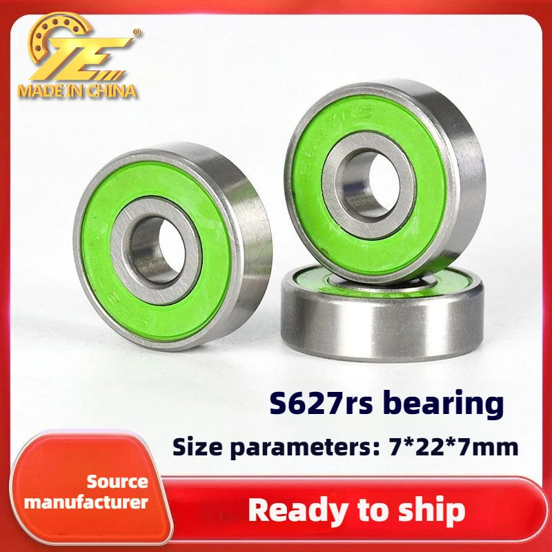 2pcs-factory-custom-deep-groove-ball-bearings-s627rs-stainless-steel-420-material-7-22-7-motor-power-tool-bearings