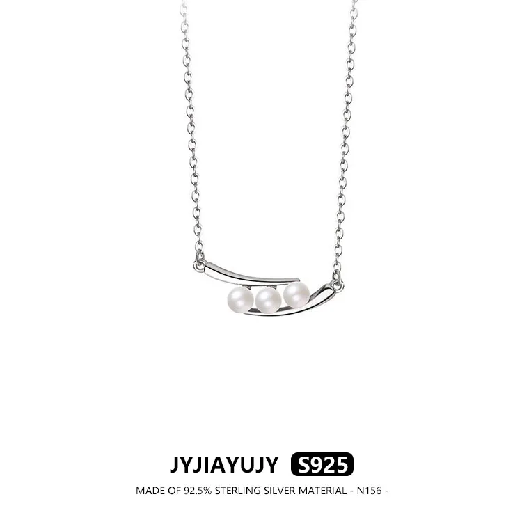 

JYJIAYUJY 100% Sterling Silver S925 Necklace Natural Freshwater Pearls With Bar High Fashion Jewelry Gift Daily Use N156