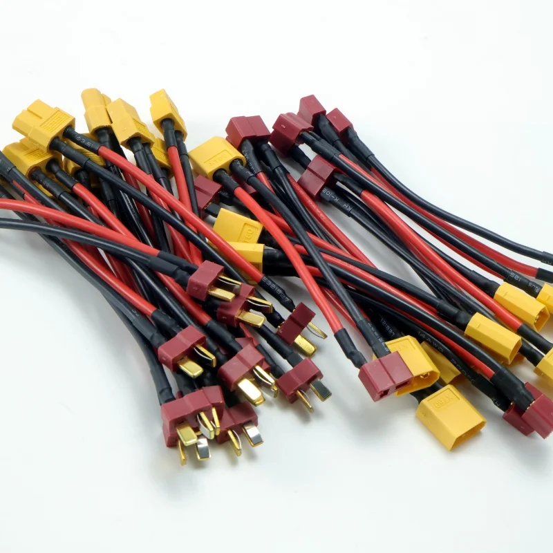 1/2/5 قطعة 14AWG 10 سنتيمتر T-موصل عمداء نمط إلى XT60 موصل قابس محول كابل شحن لشواحن نمط ISDT