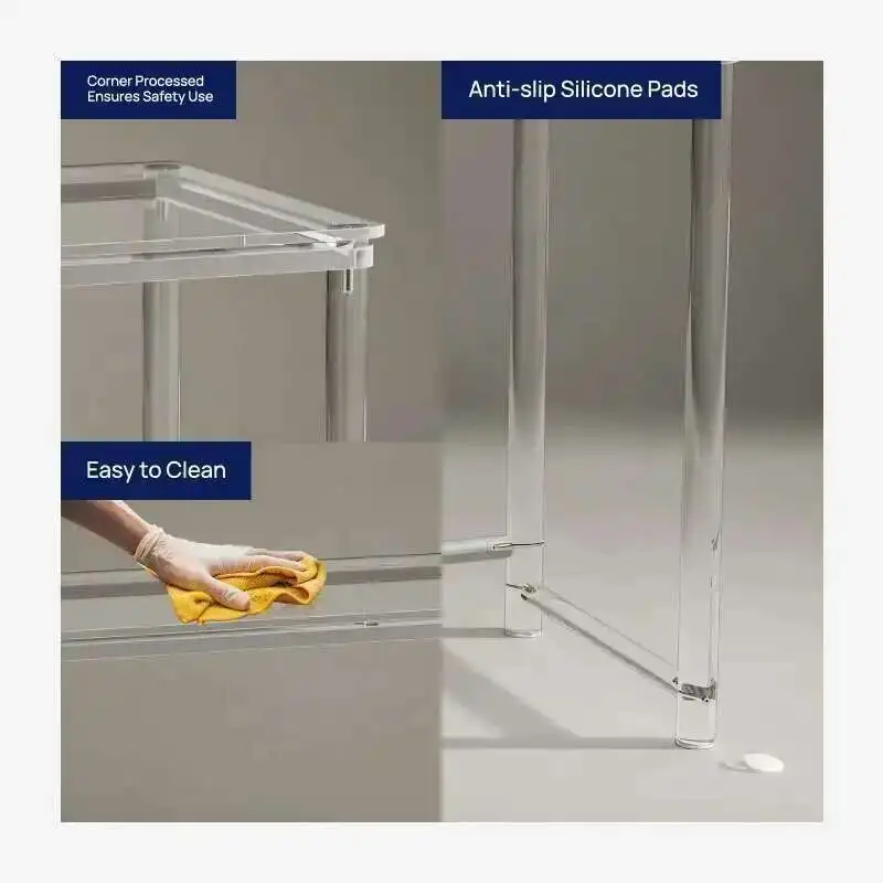 Nordic Style Acrylic Dressing Table Home Creative Transparent Desk Workbench Computer Desk Can Be Spliced for Office Desk