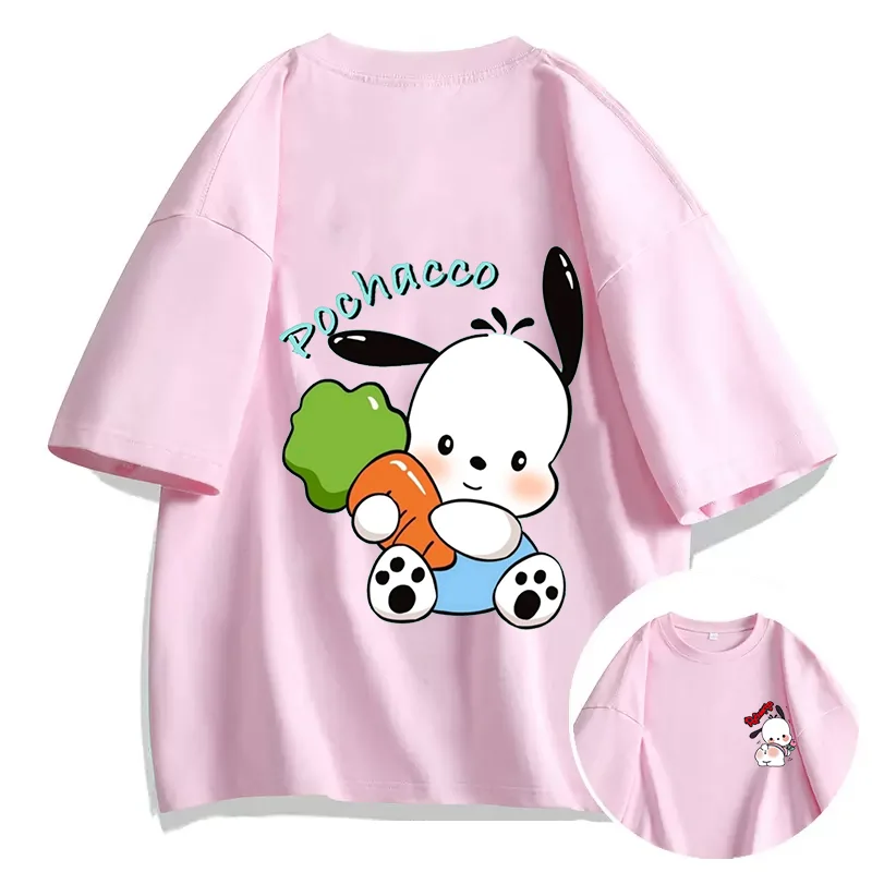 Sanrio Pochacco Men's and Women's printing T-shirt men and women casual street sports student couple T-shirt