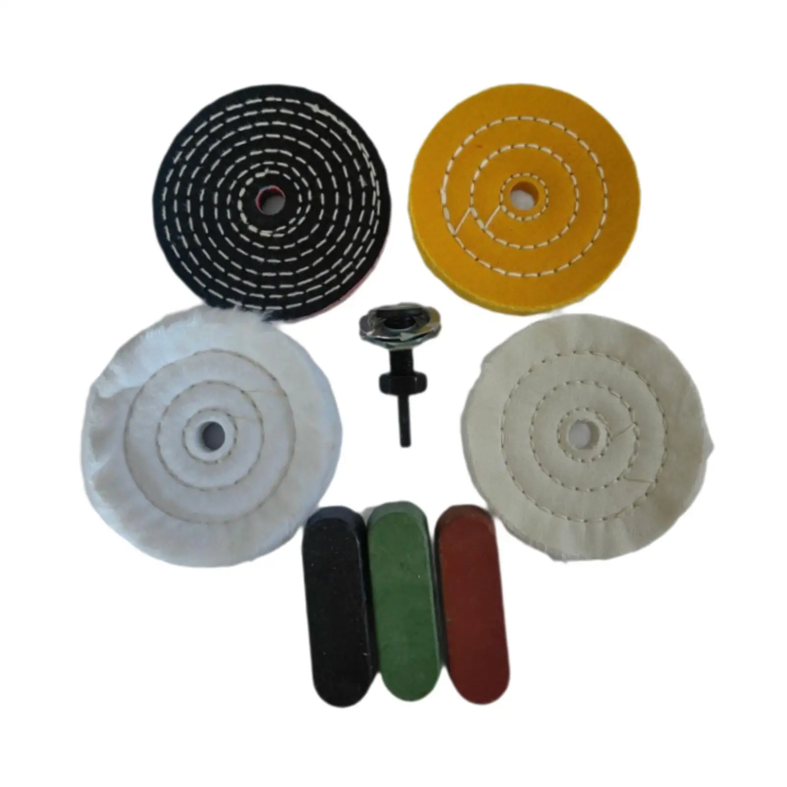 Buffing Polishing Wheel Kit Soft Easy to Install Accessories Reusable Polishing Compound Kit for Wood Jewelry Chrome Metal Glass