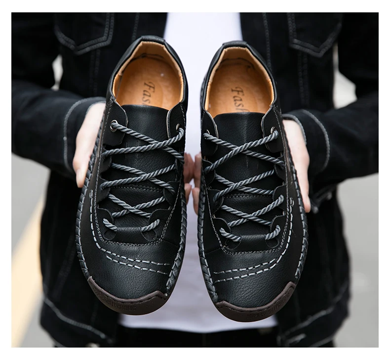 Man Shoes Fashion Men Casual Shoes Leather Handmade Breathable Lightweight Mens Loafers Moccasins Adult Footwear Men Sneakers