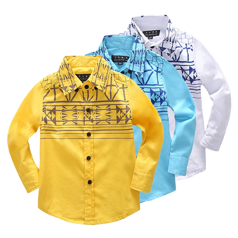 

Baby Girls shirts tops embroidery Pattern Clothing Kid school uniform Boys Shirt Autumn Long Sleeve Birthday Party Formal Attire