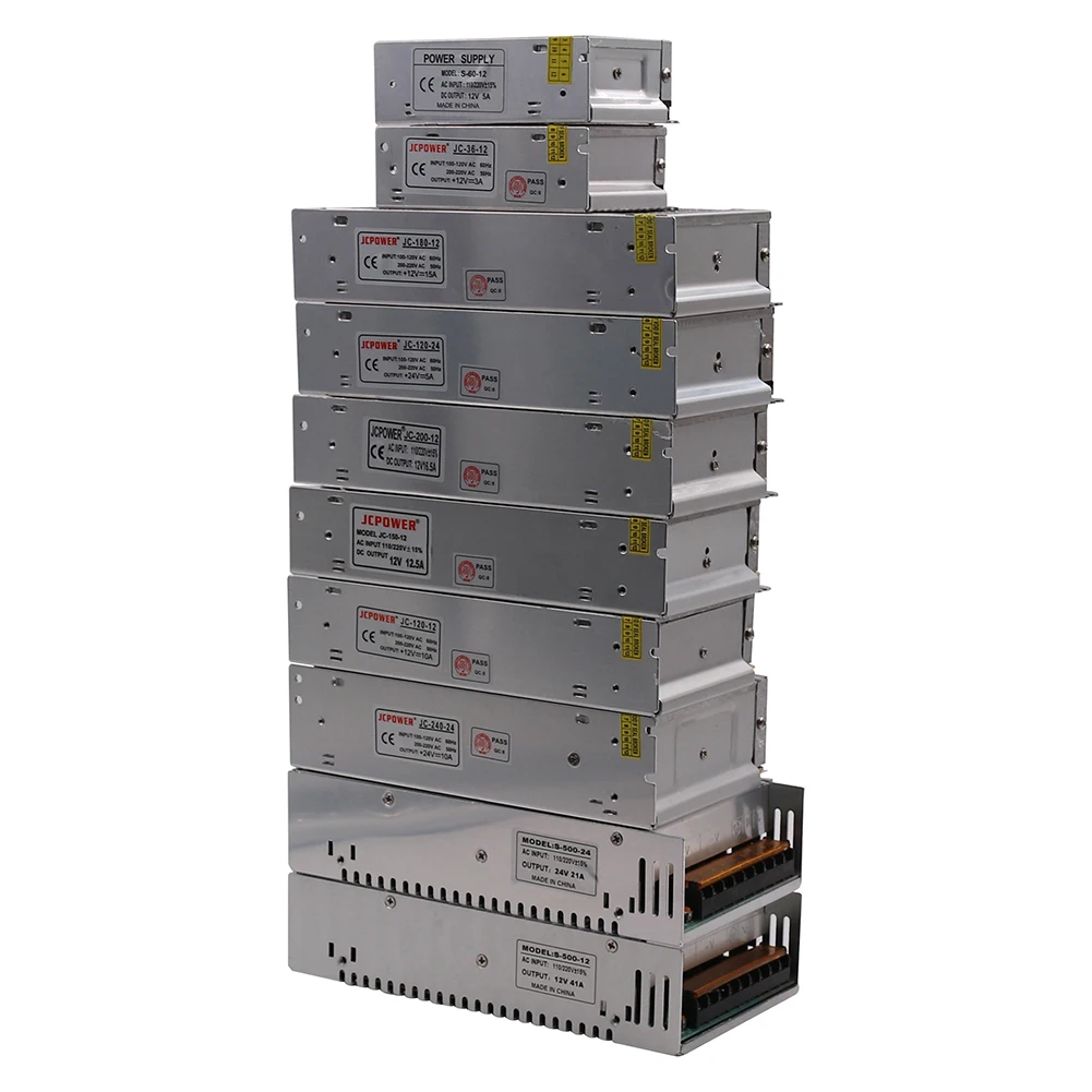 10W-500W Switching Power Supply Transformers Adapter AC110V 220V To DC 5V 12V 24V Power Supply Source Adapter For Led Strip