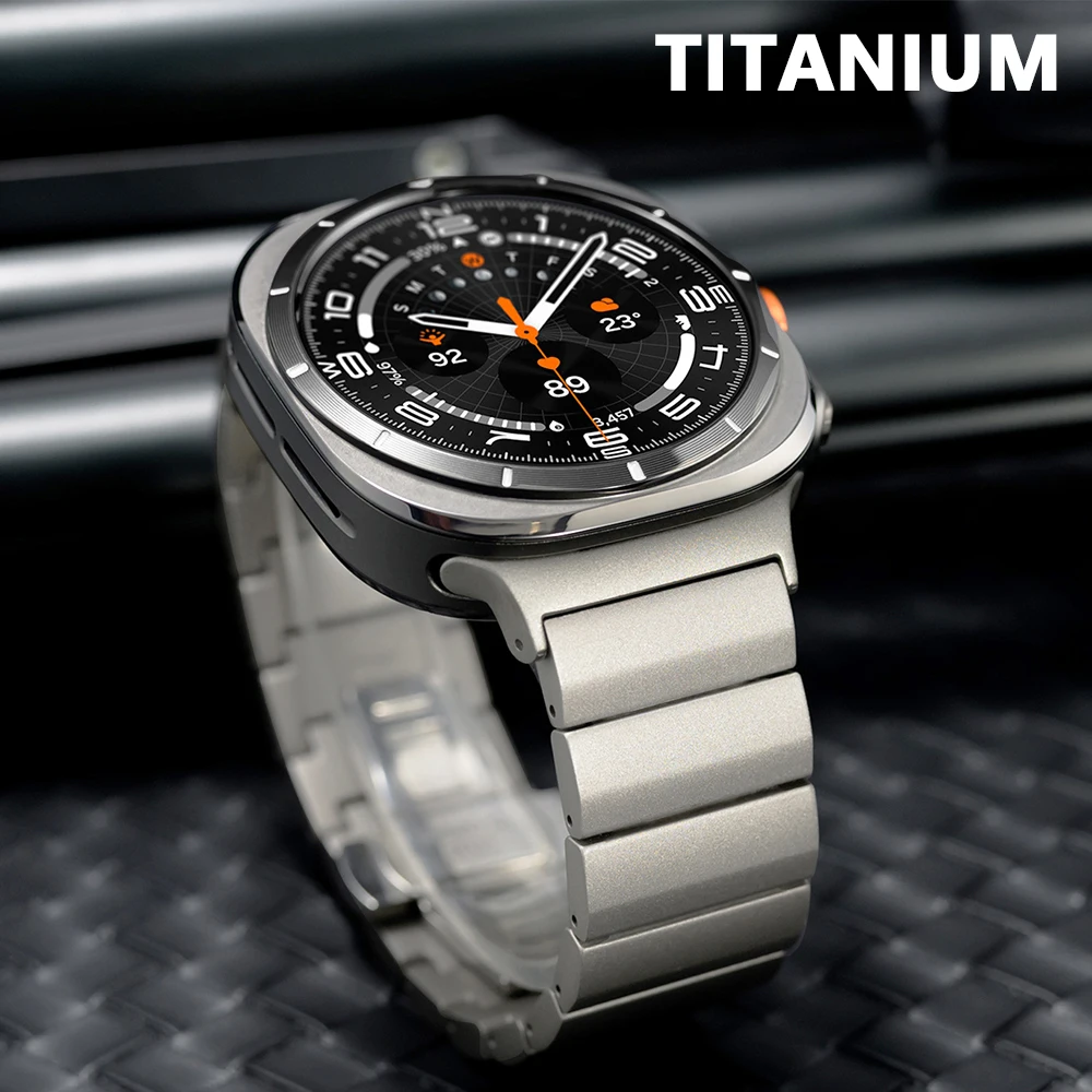 

Ультра титановый металлический ремешок для Samsung Galaxy Ultra Watch 47 мм без зазоров, мужской ремешок для Galaxy Watch Ultra 47 мм, застежка-бабочка