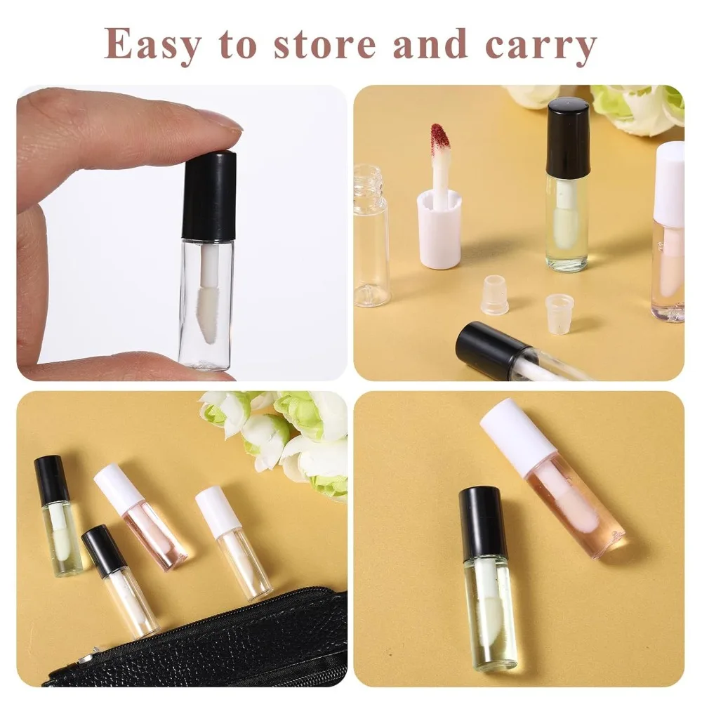 10pcs 1.2ML Empty Transparent Lip Gloss Tubes Plastic Lip Balm Tube Lipstick Mini Sample Leakproof Cosmetic Container