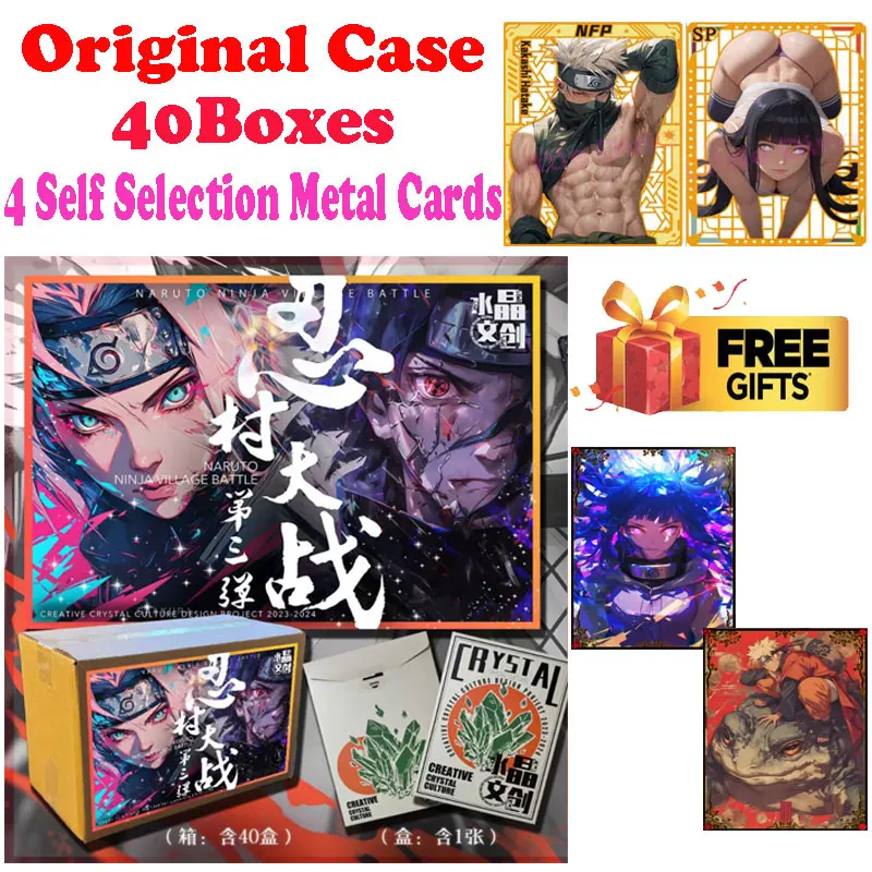 2024Lastest Wholesale Crystal Culture Naruto B5 Size Collection Card Board Japanese Anime Sasuke Sakura CCG TCG Hobbies Gift