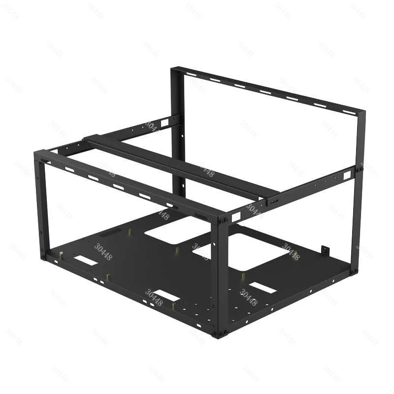 Open Air 4 GPU Mining Rig Frame Dual CPU EATX Case Rack Mountable for AI Super Computing