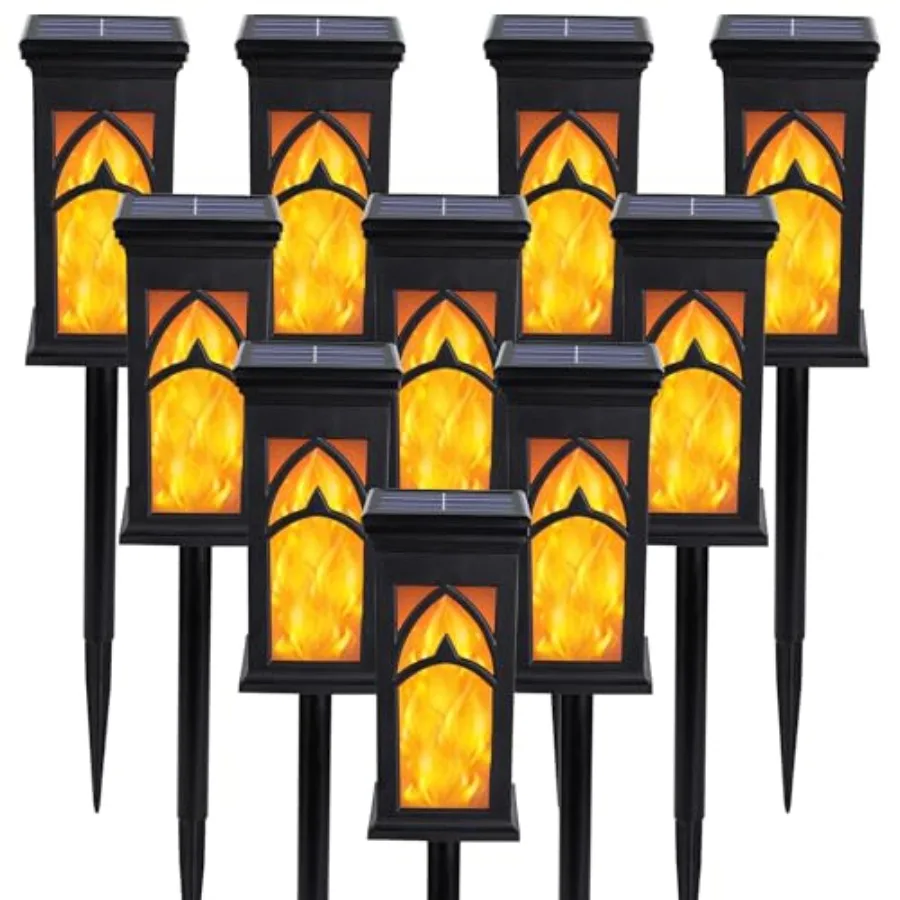 Solar Lights Outdoor, Solar Torch Light with Flickering Flame, Waterproof Garden Lights Outdoor Landscape Lighting, Flame Torch