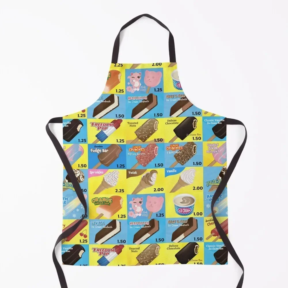 

Ice Cream Truck Menu Apron kitchen woman Household Items Kitchen Items For Home waterproof for women Apron