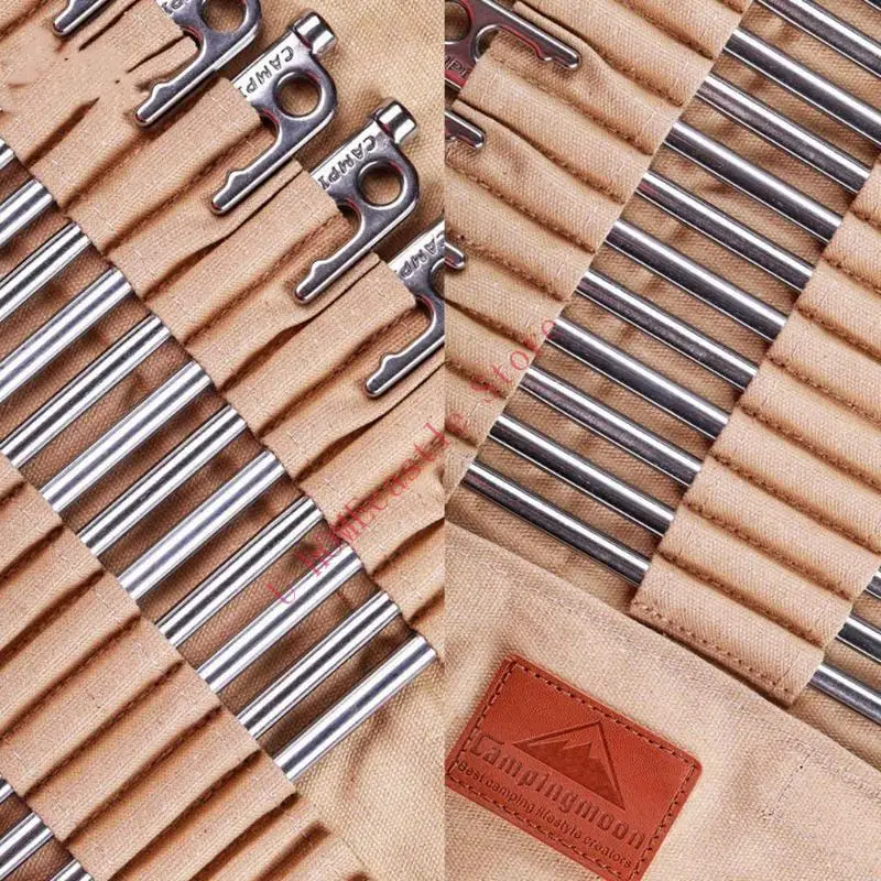 63HF Lightweight Tent Stakes Heavy Duty Spikes Ground Metal Stakes Camping Tent Stakes for Outdoor Tent Camping Hiking