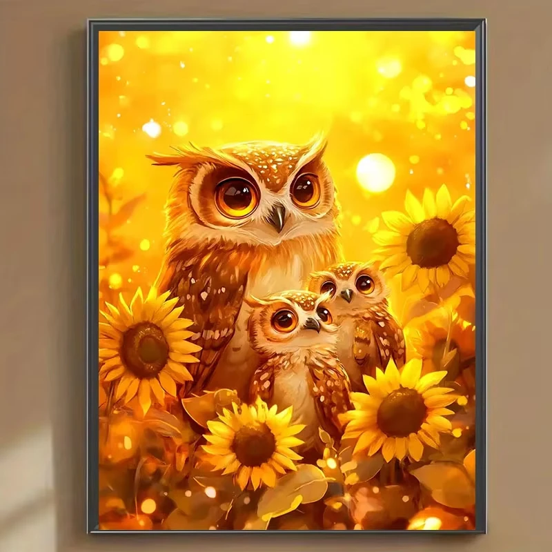 

Owl Sunflower 500/1000/1200/2000 PCS Jigsaw Puzzles Family Activity Relaxing Games for Living Room Home Decor Gift Frameless