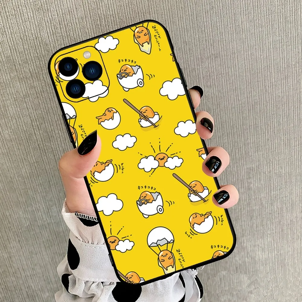 MINISO Sanrio Cute G-GUDETAMA Phone Case For iPhone 8 11 12 13 14 15 Mini X XR XS PRO MAX Plus Shell