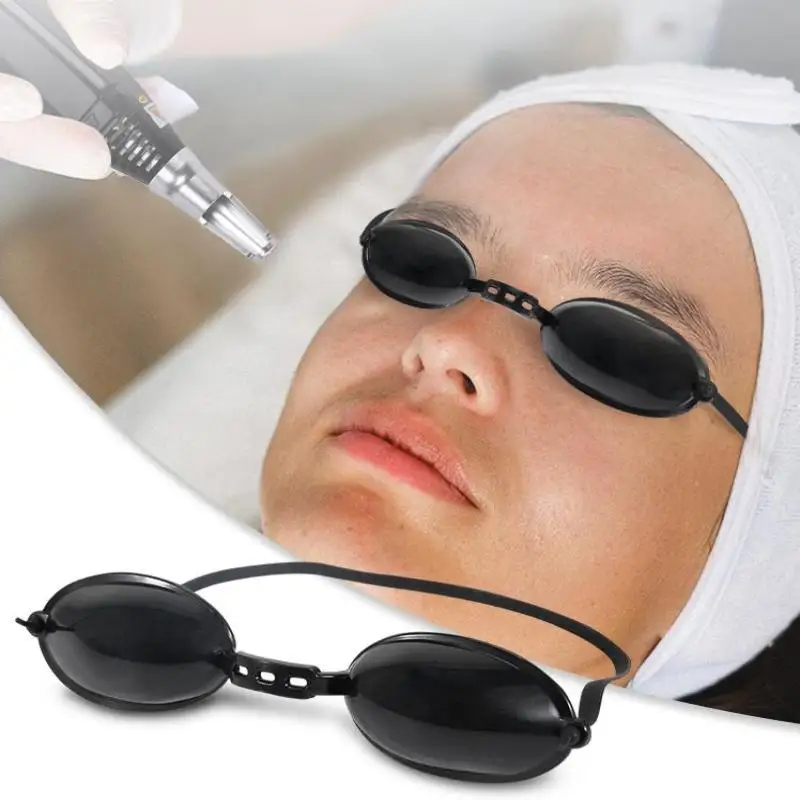 

Durable Silicone Laser Protective Eye Mask Adjustable Black Tanning Goggles Sunbed Supplies Soft Eye Shields Indoor Outdoor