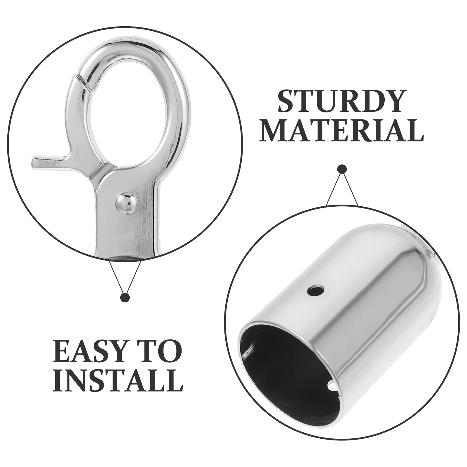 2-teiliger Seilendanschlag, kommerzielle Beschläge, Kordelschlösser, Kappe, Wohnhaken, Edelstahlstopper, Metall