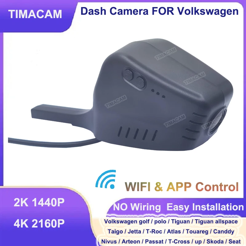 2K 4K Dash Cam Car DVR for Volkswagen VW Passat Tiguan golf polo Atlas Taigo Jetta T-Roc Touareg Canddy Nivus Arteon for Skoda