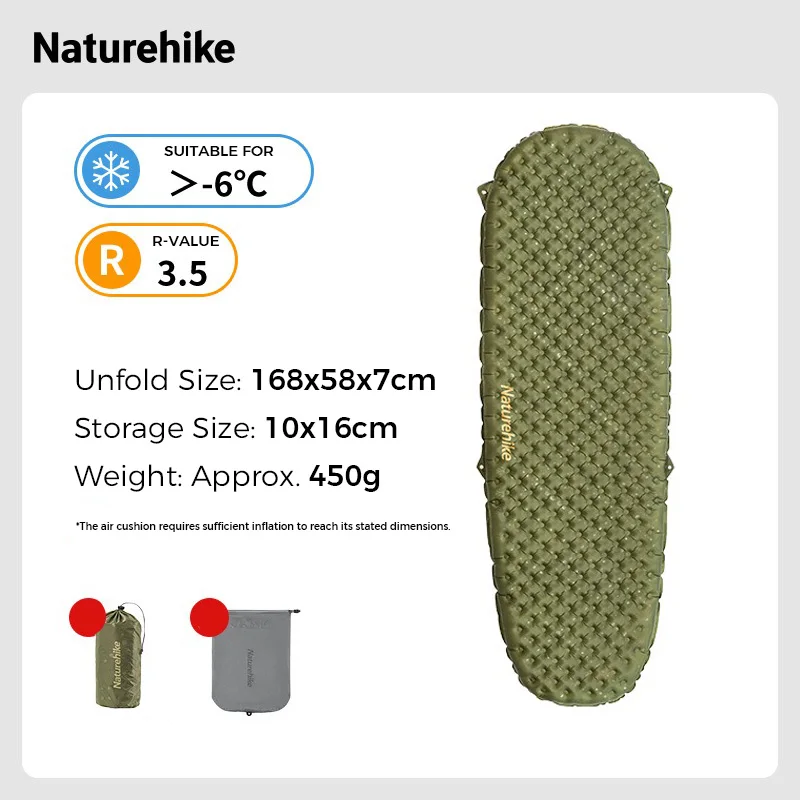 Naturehike Aufblasbare Matratze 2-Personen-Campingmatte Outdoor Ultraleichte 1-Personen-Isomatte 3,5 R-Wert Luftkissen-Reisematte 6