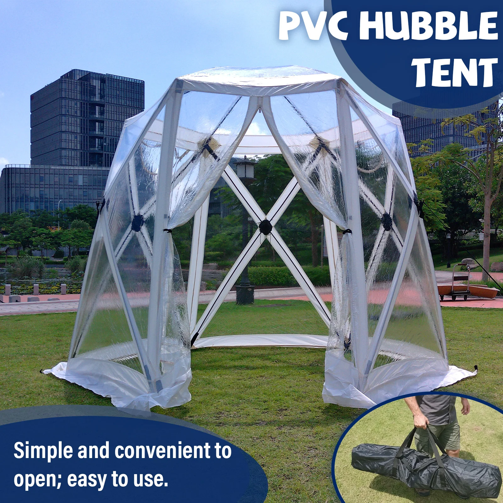 Large Quick-Set Bubble Tent Portable Outdoor Igloo Extreme Cold Resistant Winter Shelter for Camping And Backyard Use