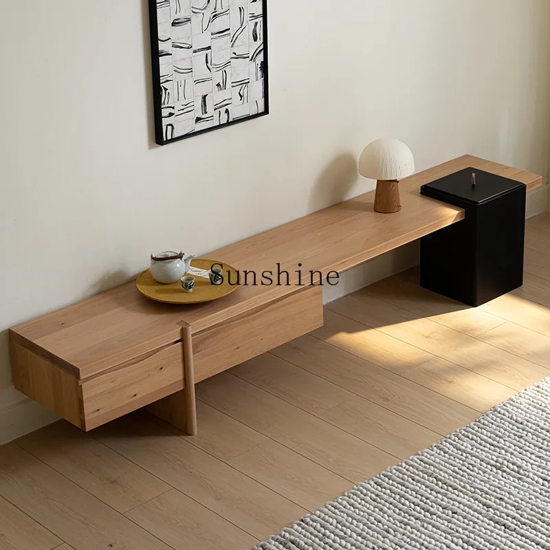 Pure solid wood TV cabinet household simple living room audio-visual cabinet cypress furniture  FT