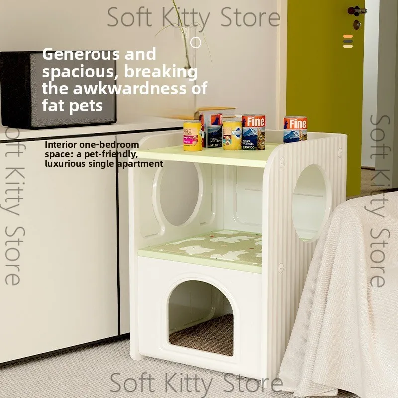 Double Cat House Durable Kennel Small Dog Waterproof Dog House Indoor Cat House Bedside Table
