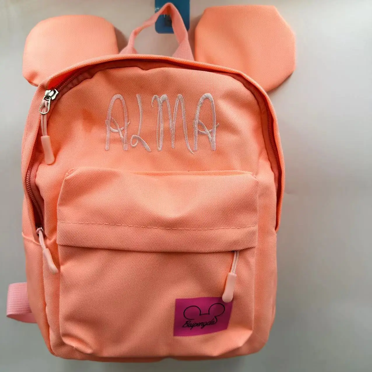 Sac à dos léger personnalisé avec oreilles de dessin animé pour bébé, sac d'école de maternelle, sacs de collation personnalisés avec nom, sacs de poids mignons, garçons et filles