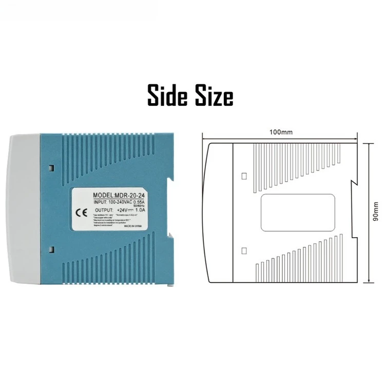 تحويل التيار الكهربائي الصناعية محول صغير Din السكك الحديدية إخراج واحد 5 فولت 12 فولت 24 فولت التيار المتناوب إلى تيار مستمر محول MDR-10W 20 واط 40 واط 60 واط 100 واط #5