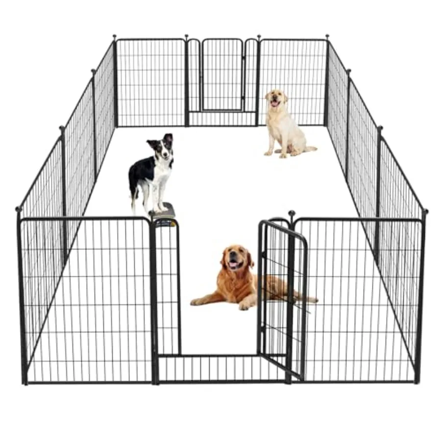 

Portable Dog Playpen 40 Height 10 Panels Heavy Duty Pet Fence for Outdoor Yard RV Camping Lockable Door Large Medium Small Dogs