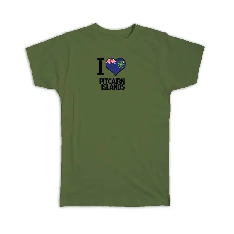 

Футболка с гербом стран в форме сердца с флагом островов I Love Pitcairn