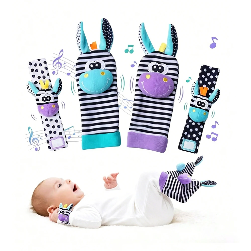Baby Infant Wrist Rattle Socks Toys 0-12 Month Girl Boy Learning Toy Early Educational Development Cute Toddlers Sensory Gifts view 3