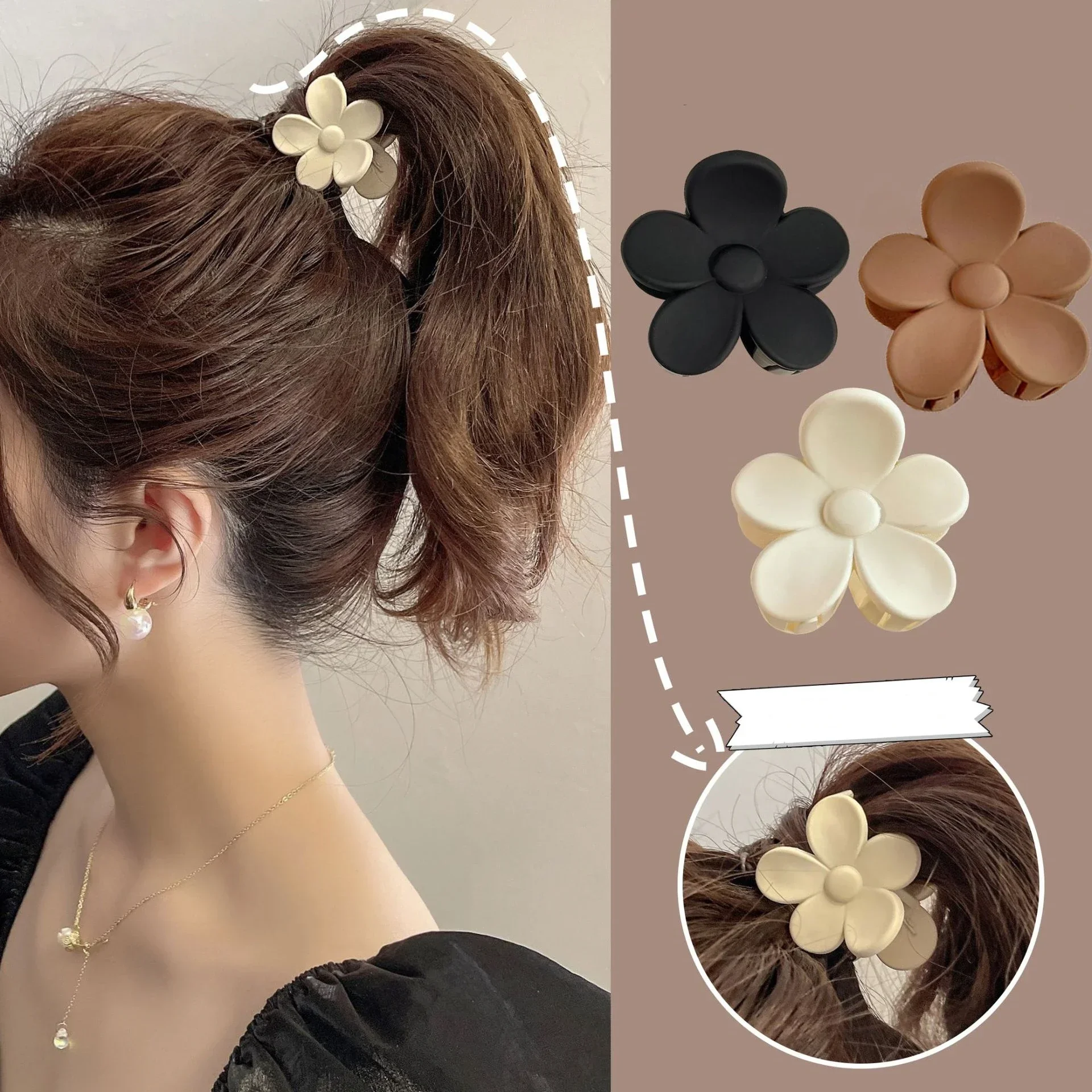 Mini Flower Hair Clips Sweet Women High Ponytail Fixed Hairpin Broken Clamp Bangs Cawl Clip Girls Hair Accessories Jewelry