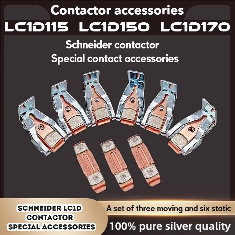

Contactor Accessories Lc1D115 Lc1D150 Lc1D170 Special Contacts Contacts Auxiliary Main Contacts One Set 3 Moving 6 Stationary All Silver Quality La5D803 Suitable for Schneider Contactors