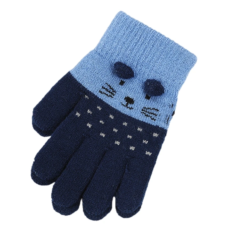 Winter Cartoon for Cat Gloves Full Finger Knitted Glove Crochet Toddler Gloves