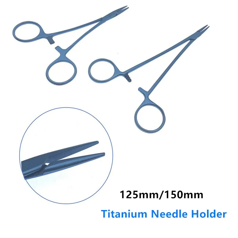 

Titanium needle holder Ring Handle With ratchet Lock double eyelid ophthalmic surgical forceps