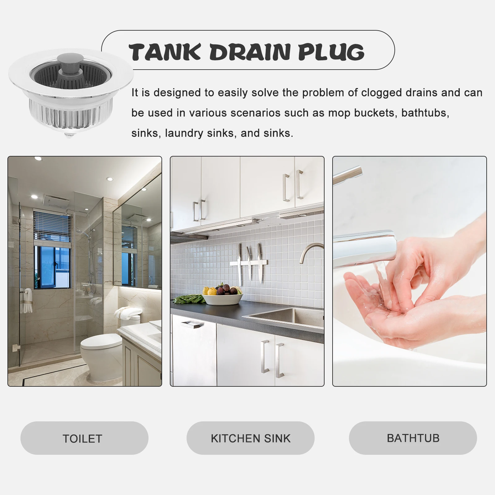 

1 Pc Sink Strainer ABS Stainless Steel Drain Filter Fine Mesh Kitchen Sink Drainer Baskets Bathrooms Tub Laundry