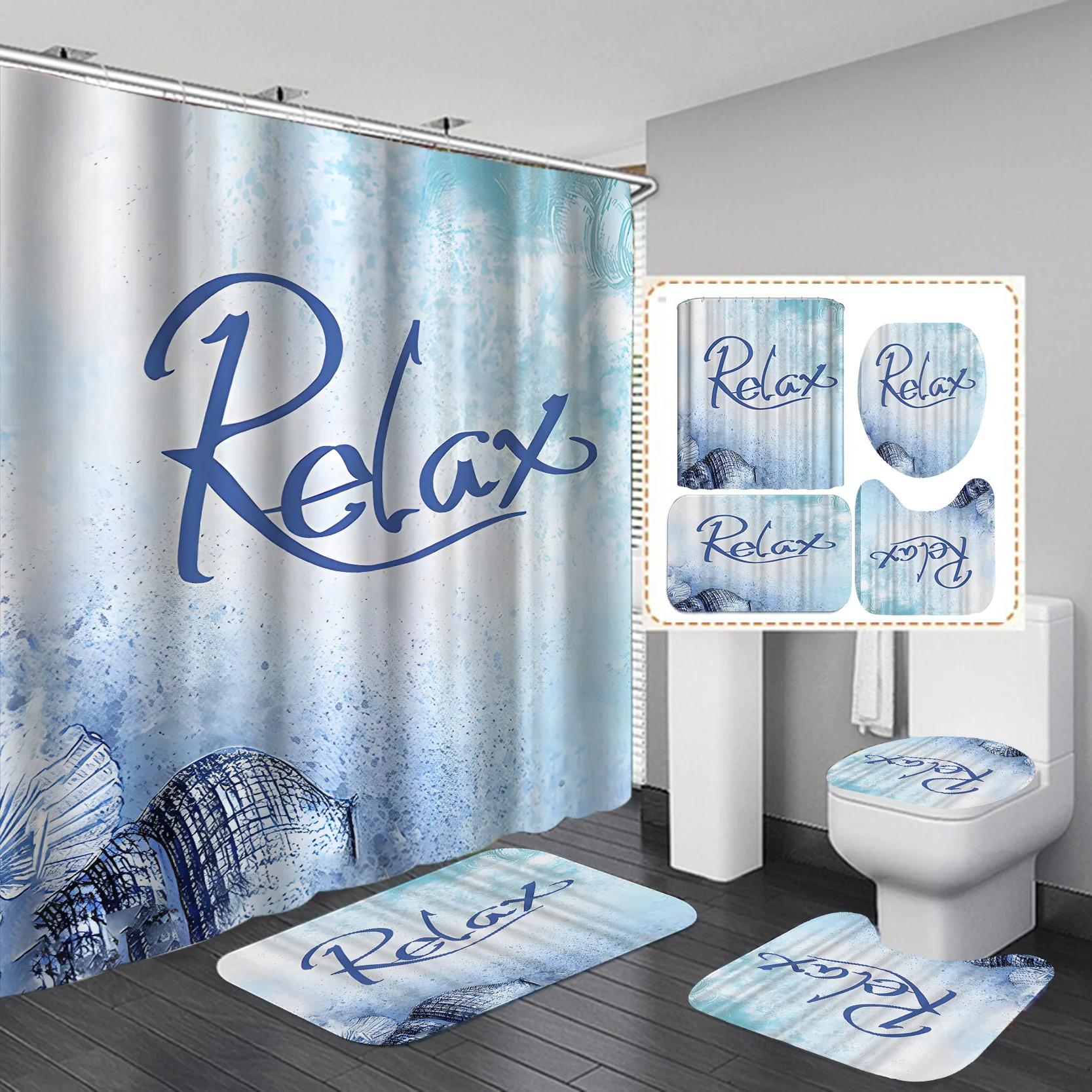 Happy Easter Shower Curtain, Waterproof Quick Drying, Fade Mold Resistant, Washable Bathroom Decor Curtain with 12 Hooks
