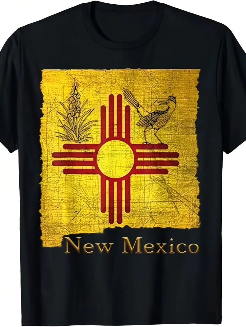 New Mexico Land Of Enchantment Roadrunner Yucca Santa Fe Nm T-Shirt - Vintage Southwest Graphic Tee With State Flag Design Soft