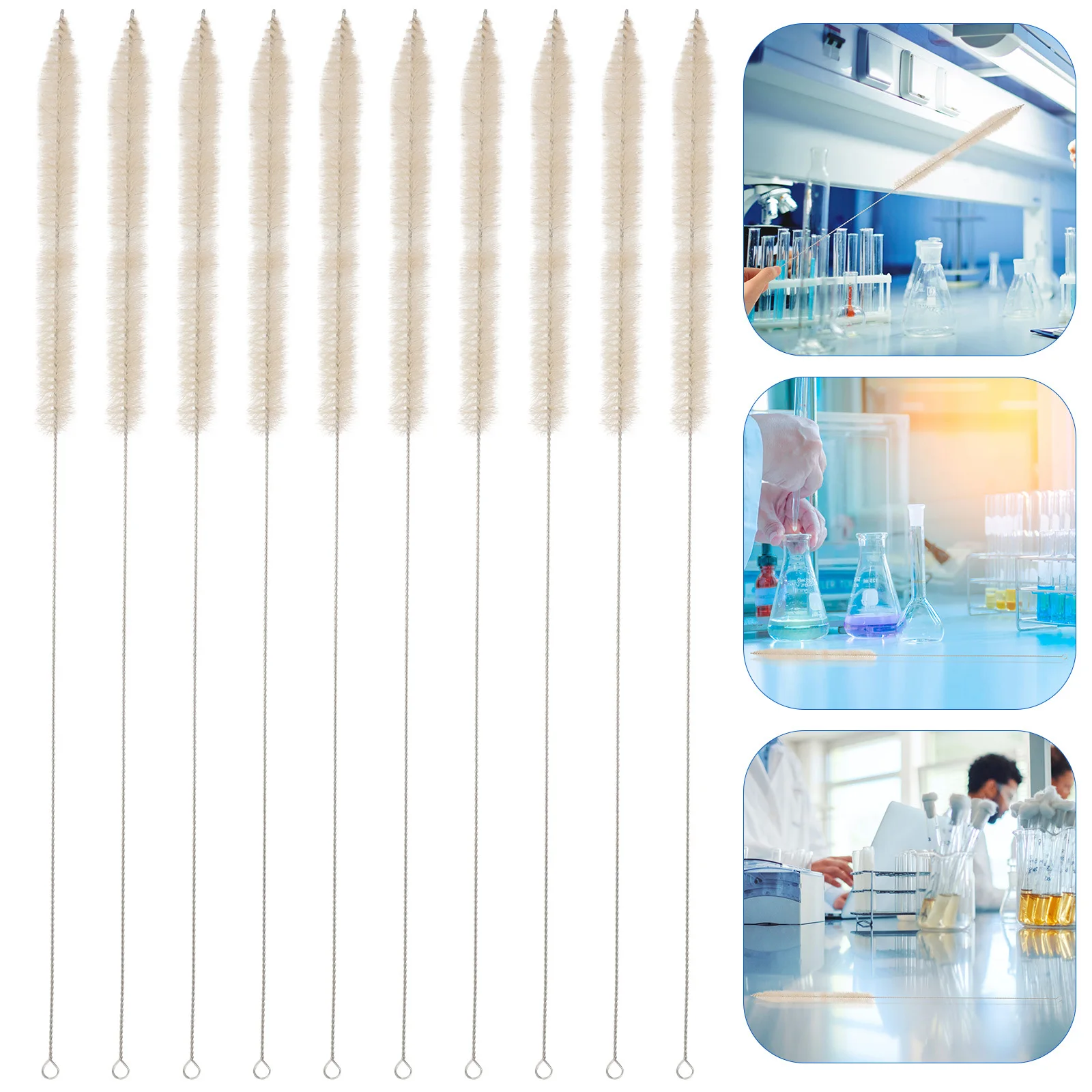 

10 Pcs Straw Brush Cleaner Lab for Graduated Pipette Cleaning Brushes Tube Beaker