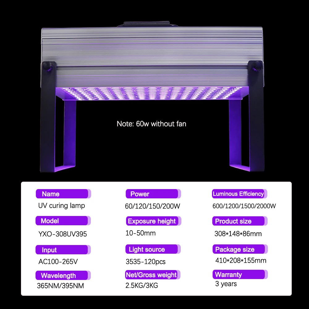 Imagem -04 - Ultravioleta Cura Lâmpada Cola Resina Óleo Verde Placa de Circuito de Solda Revestimento Display Lcd Verniz de Tinta 365nm 395nm 600w uv