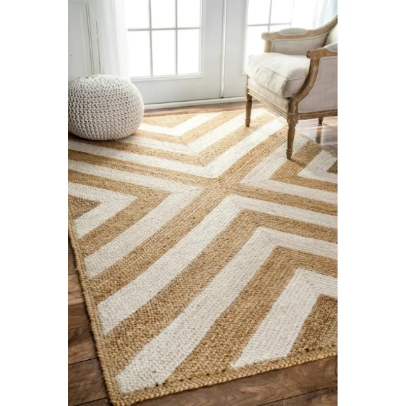 

Rugs Jute Handmade Braided Reversible Runner Carpet Rustic Modern Area Rugs