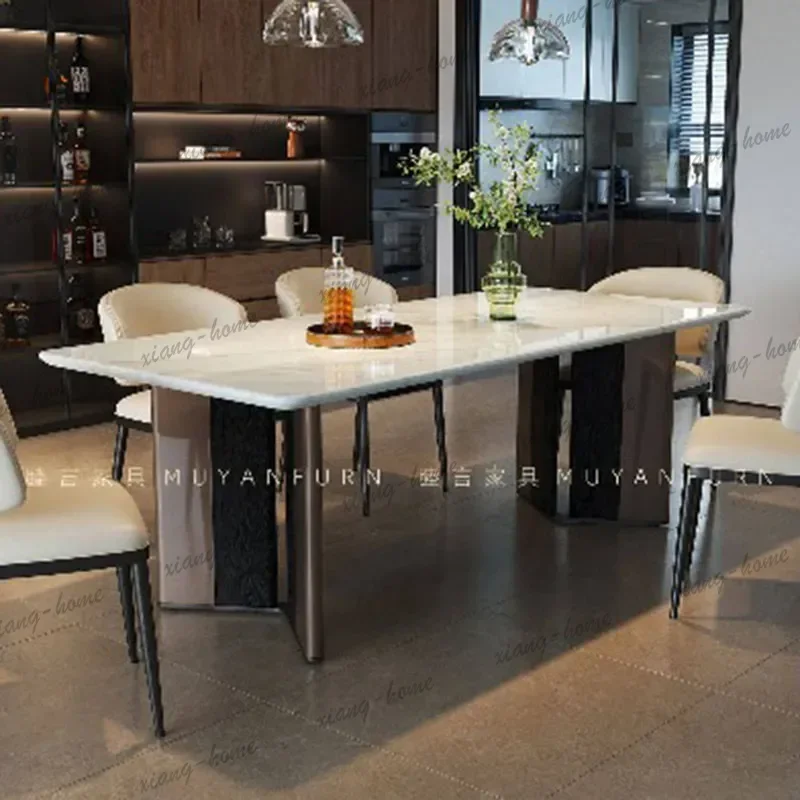 ljy Rectangle Room Decor Dining Table Big Size Chinese Style Luxury Cheap Dining Table Minimalist Mesas  Jantar Home Decoration