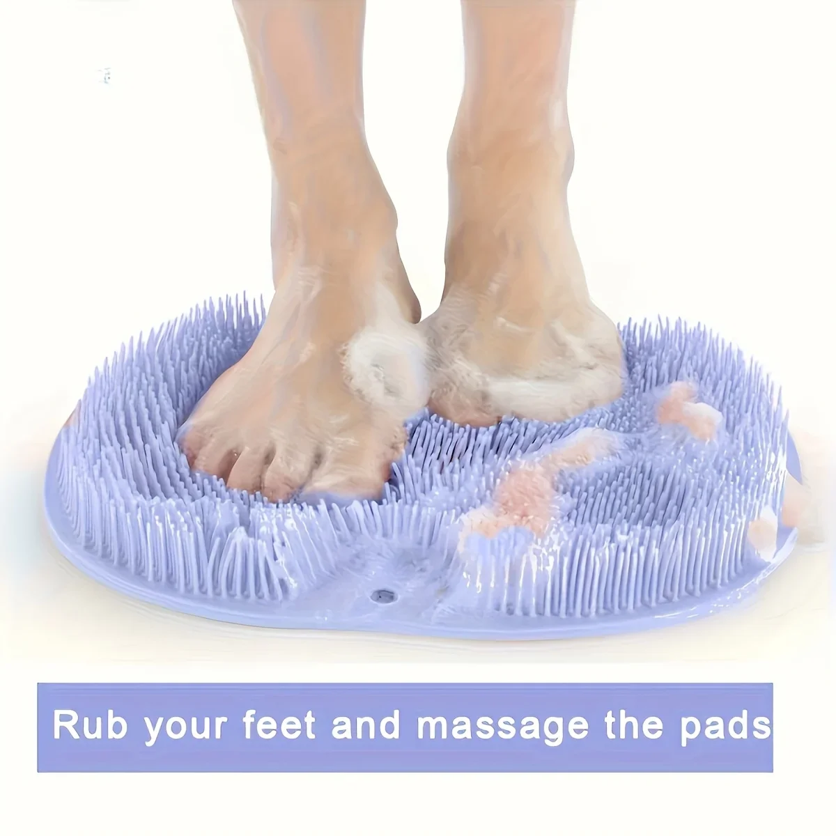Non-Slip Silicone Foot Massage Mat with Wall-Mounted Back Scrubber, Wireless Foot Massager Pad for Home Use
