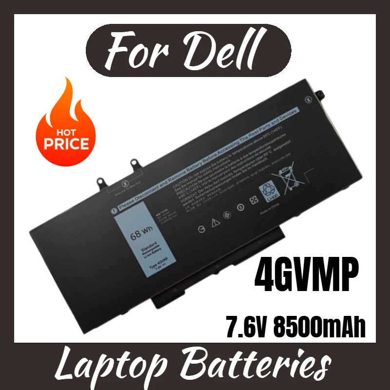 

4GVMP Laptop Battery 7.6V 8500mAh for Dell Latitude 5400 5500 Precision 3540 Laptop Replacement Battery Brand-New High Quality