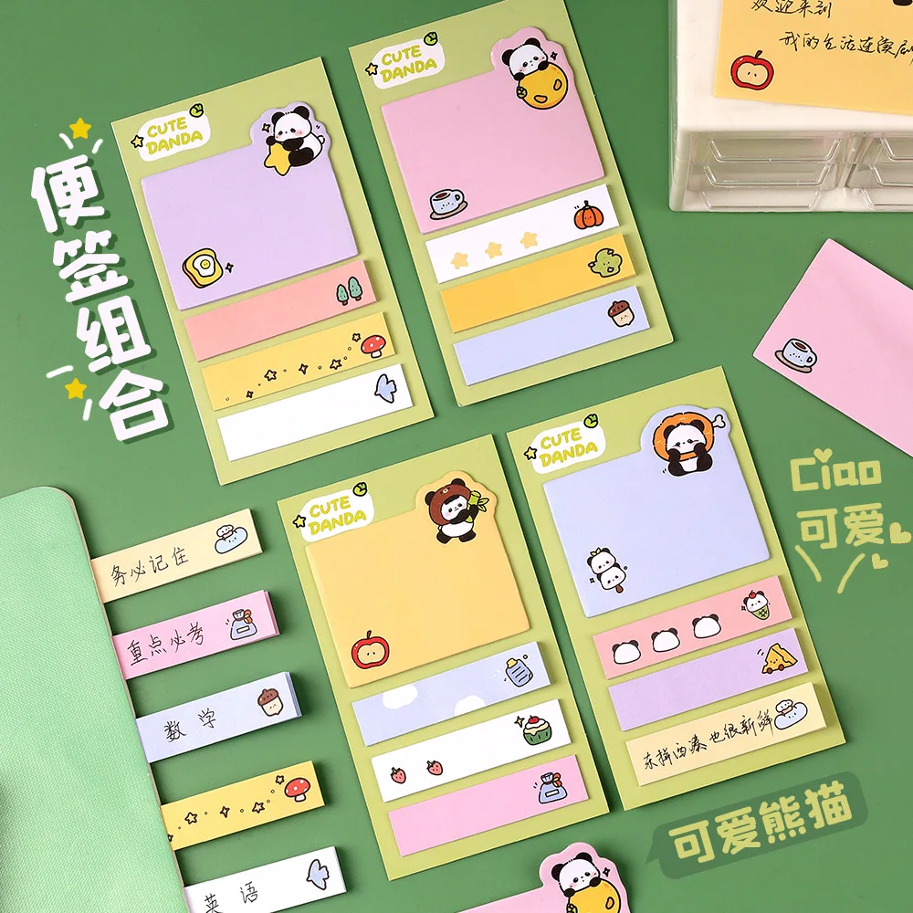 Creative Cartoon Panda Combination Index Sticker Cute High Value Sticky Notes N Times Memo Pad