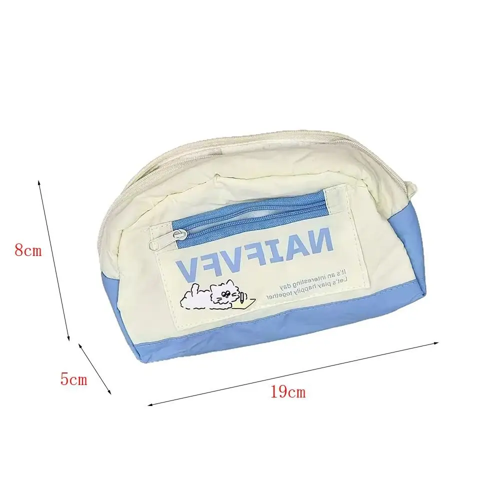Gifts Cartoon Kitten Pencil Case Large Capacity Soft Pen Bag Stationery Storage Bags School Office Supplies