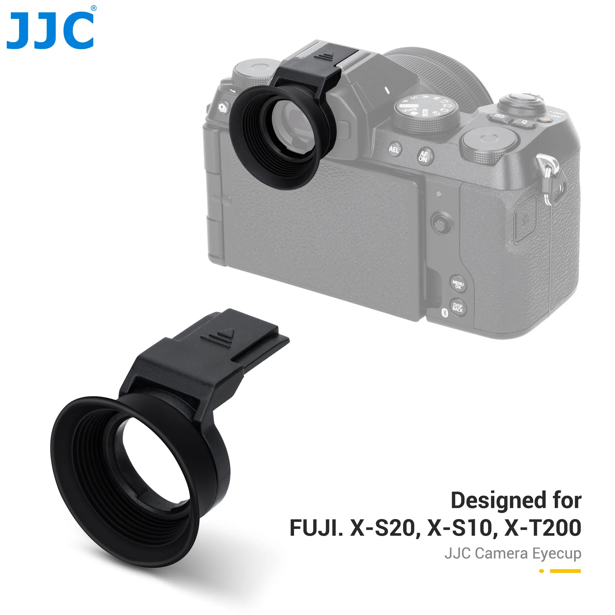 JJC Soft Silicon Camera Viewfinder Eyecup Eyeshade for Fuji Fujifilm X-S20 X-S10 XS10 X-T200 XT200 Eyepiece Eye Cup Protector